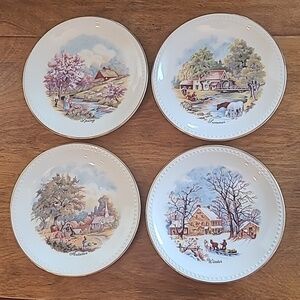 PARSONS-STEINER CANADA Vintage Decorative Cottagecore Plates, The Four Seasons